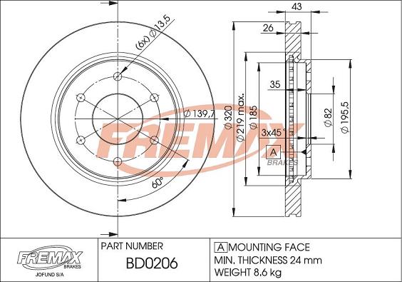 FREMAX BD-0206 - Discofreno autozon.pro