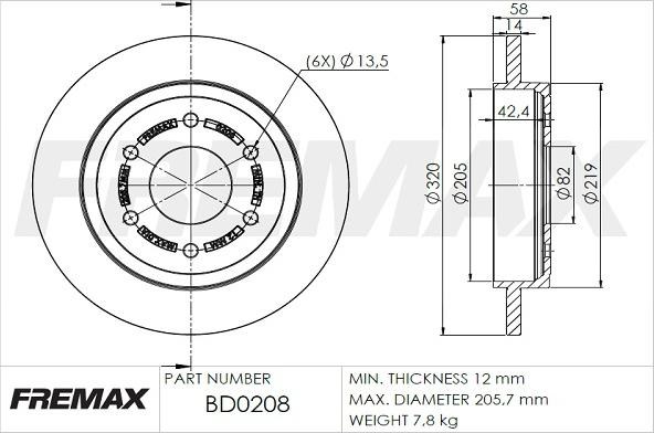 FREMAX BD-0208 - Discofreno autozon.pro