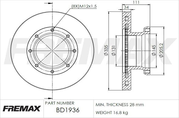 FREMAX BD-1936 - Discofreno autozon.pro