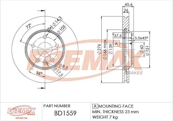 FREMAX BD-1559 - Discofreno autozon.pro