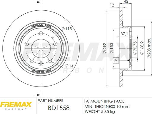 FREMAX BD-1558 - Discofreno autozon.pro