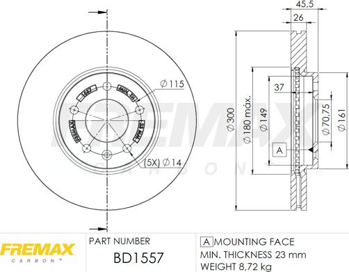 FREMAX BD-1557 - Discofreno autozon.pro