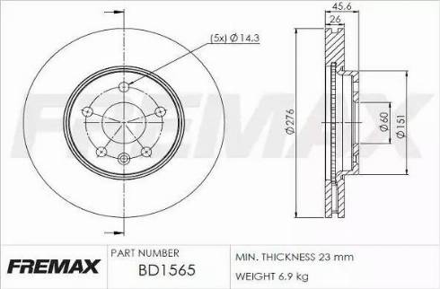 FREMAX BD-1565 - Discofreno autozon.pro