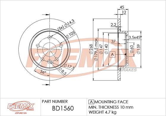 FREMAX BD-1560 - Discofreno autozon.pro