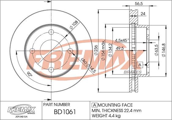 FREMAX BD-1061 - Discofreno autozon.pro