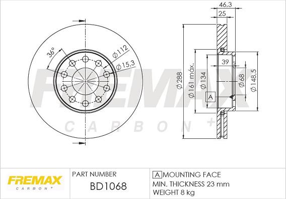 FREMAX BD-1068 - Discofreno autozon.pro