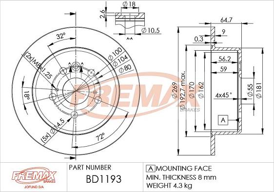 FREMAX BD-1193 - Discofreno autozon.pro