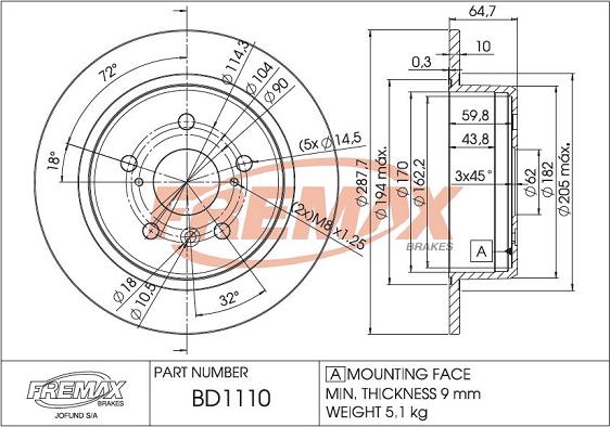 FREMAX BD-1110 - Discofreno autozon.pro