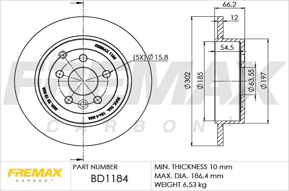 FREMAX BD-1184 - Discofreno autozon.pro