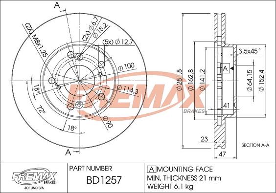 FREMAX BD-1257 - Discofreno autozon.pro