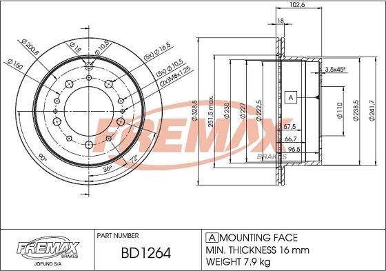 FREMAX BD-1264 - Discofreno autozon.pro