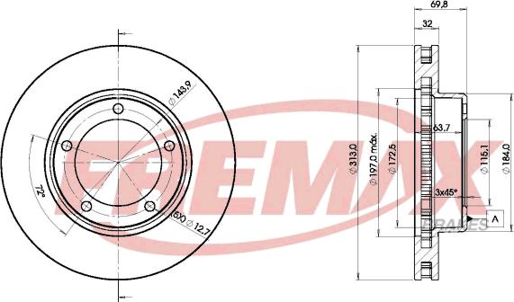 FREMAX BD-1265 - Discofreno autozon.pro