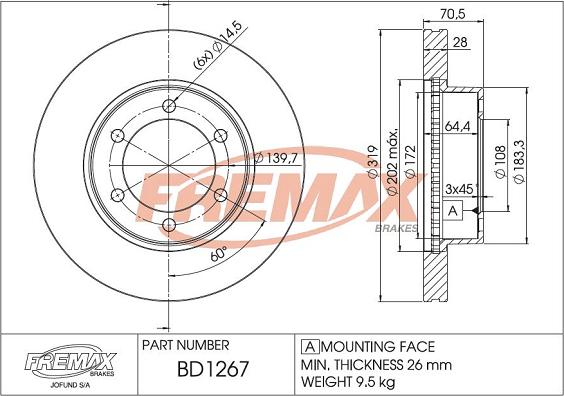 FREMAX BD-1267 - Discofreno autozon.pro