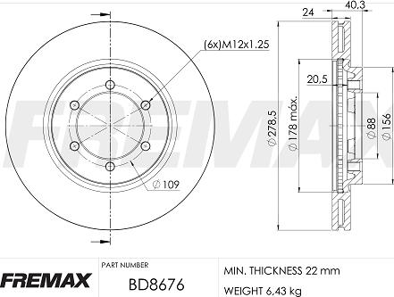 FREMAX BD-8676 - Discofreno autozon.pro