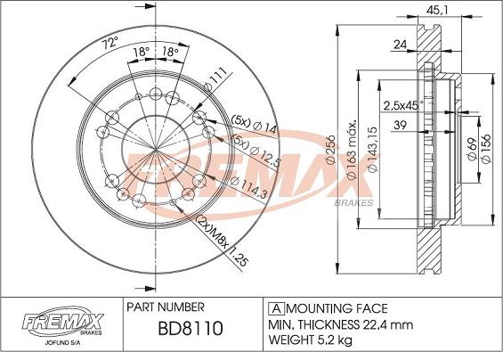 FREMAX BD-8110 - Discofreno autozon.pro