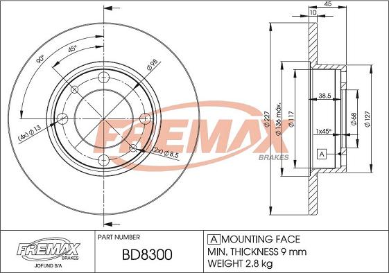 FREMAX BD-8300 - Discofreno autozon.pro