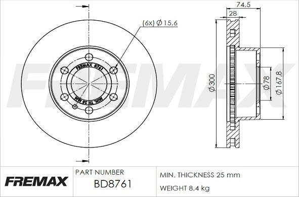 FREMAX BD-8761 - Discofreno autozon.pro