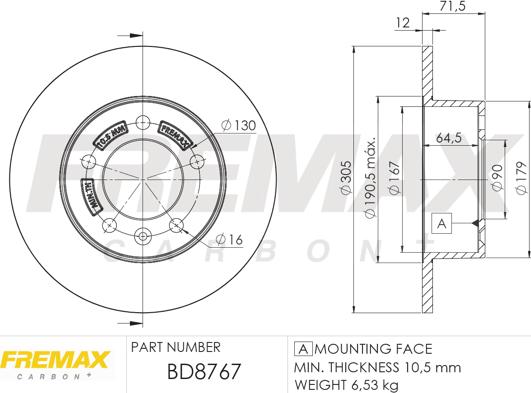 FREMAX BD-8767 - Discofreno autozon.pro