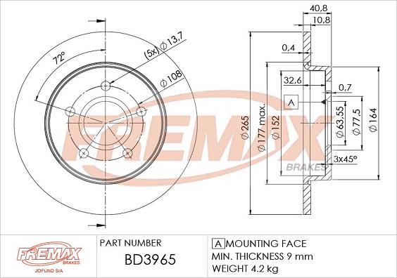 FREMAX BD-3965 - Discofreno autozon.pro