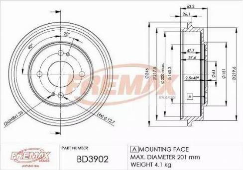 FREMAX BD-3902 - Tamburo freno autozon.pro