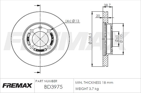 FREMAX BD-3975 - Discofreno autozon.pro