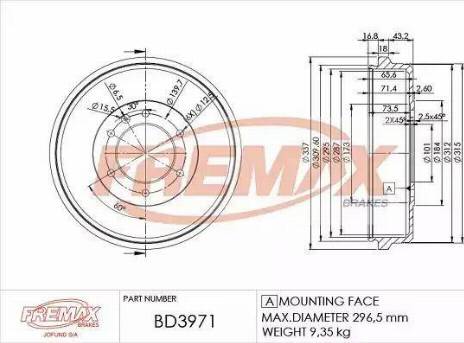 FREMAX BD-3971 - Tamburo freno autozon.pro