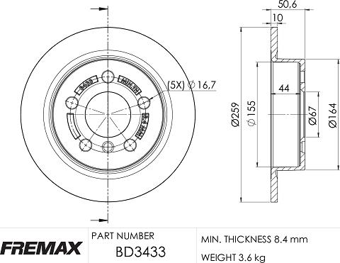 FREMAX BD-3433 - Discofreno autozon.pro