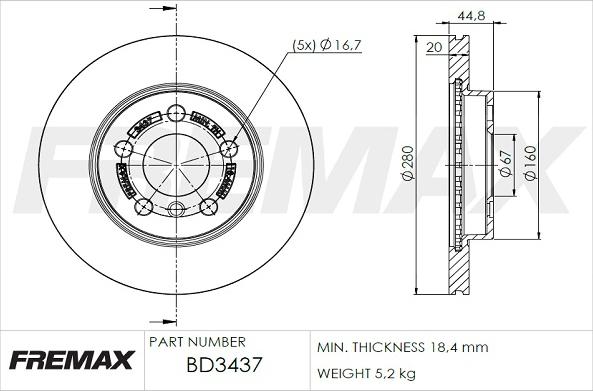 FREMAX BD-3437 - Discofreno autozon.pro