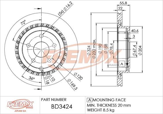 FREMAX BD-3424 - Discofreno autozon.pro