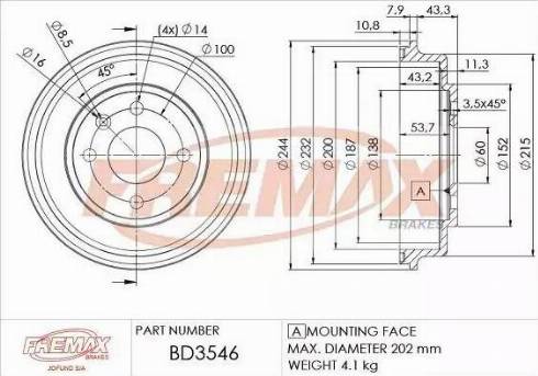 FREMAX BD-3546 - Tamburo freno autozon.pro