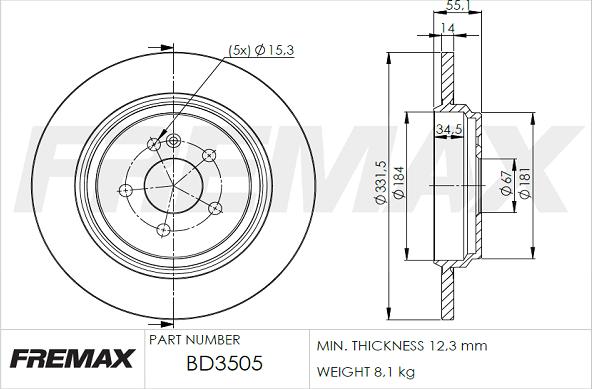 FREMAX BD-3505 - Discofreno autozon.pro