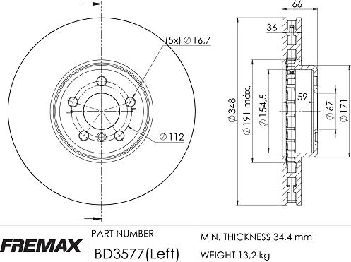 FREMAX BD-3577 - Discofreno autozon.pro