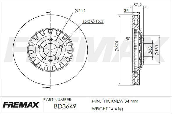 FREMAX BD-3649 - Discofreno autozon.pro