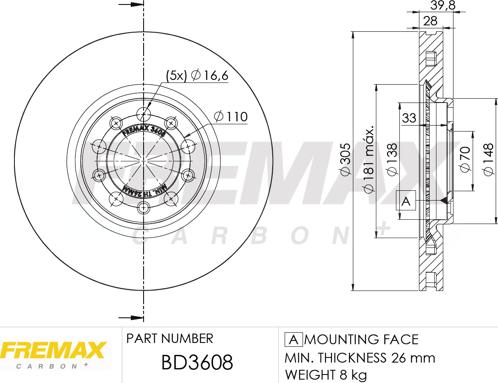 FREMAX BD-3608 - Discofreno autozon.pro