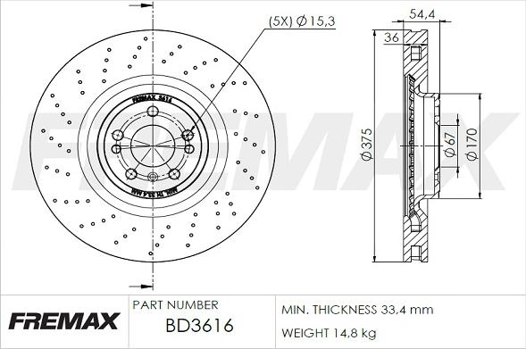 FREMAX BD-3616 - Discofreno autozon.pro