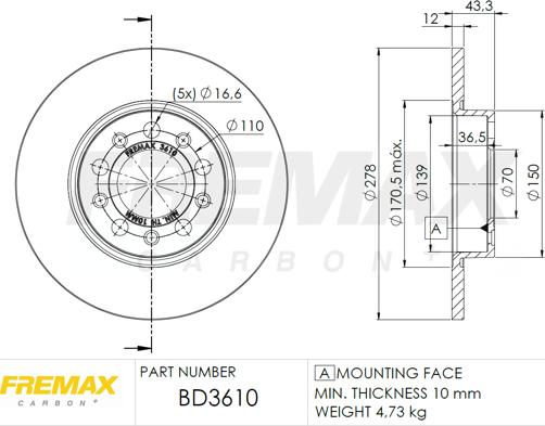 FREMAX BD-3610 - Discofreno autozon.pro