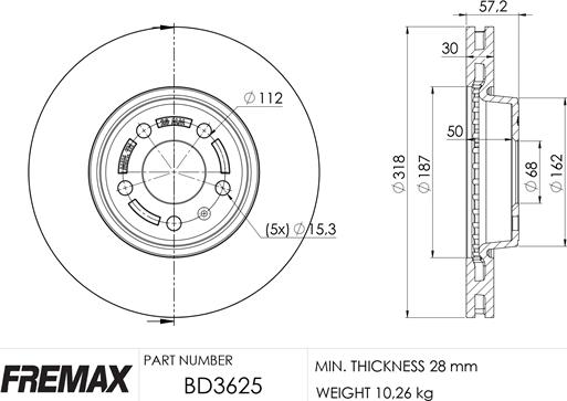 FREMAX BD-3625 - Discofreno autozon.pro