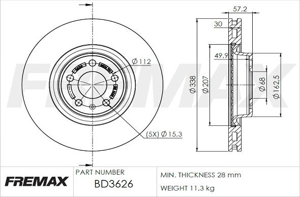 FREMAX BD-3626 - Discofreno autozon.pro