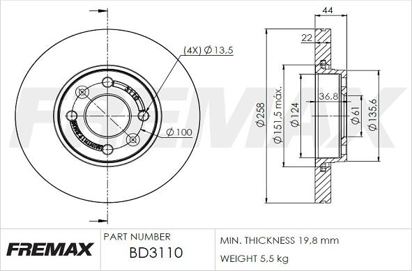 FREMAX BD-3110 - Discofreno autozon.pro