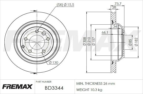 FREMAX BD-3344 - Discofreno autozon.pro