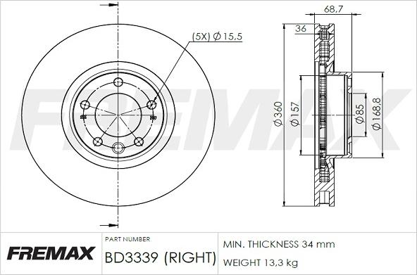 FREMAX BD-3339 - Discofreno autozon.pro