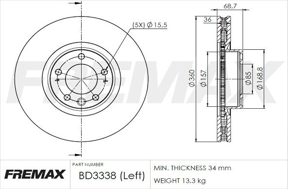 FREMAX BD-3338 - Discofreno autozon.pro