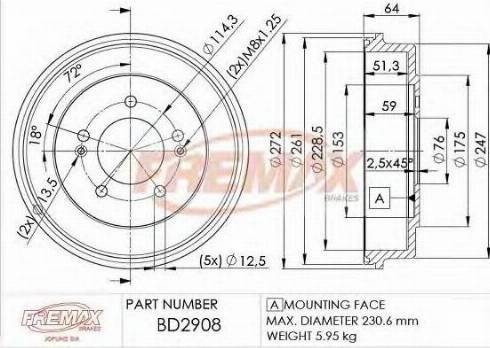 FREMAX BD-2908 - Tamburo freno autozon.pro