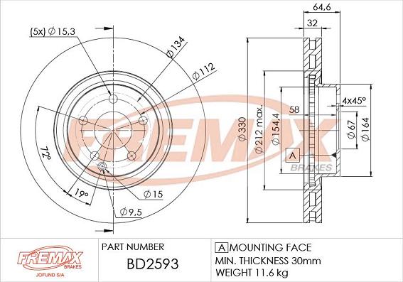 FREMAX BD-2593 - Discofreno autozon.pro