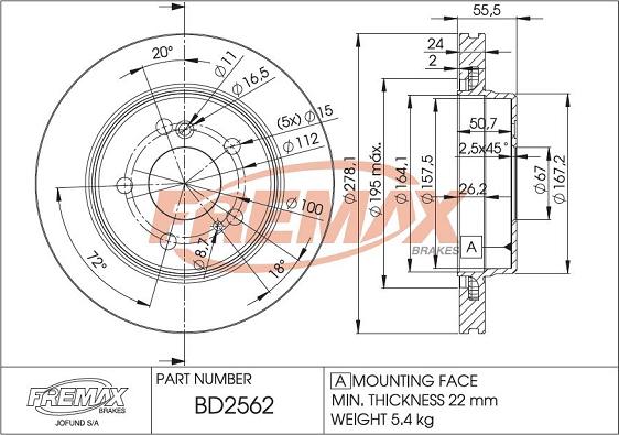 FREMAX BD-2562 - Discofreno autozon.pro