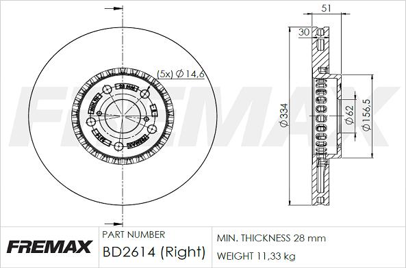 FREMAX BD-2614 - Discofreno autozon.pro