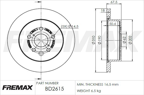 FREMAX BD-2615 - Discofreno autozon.pro