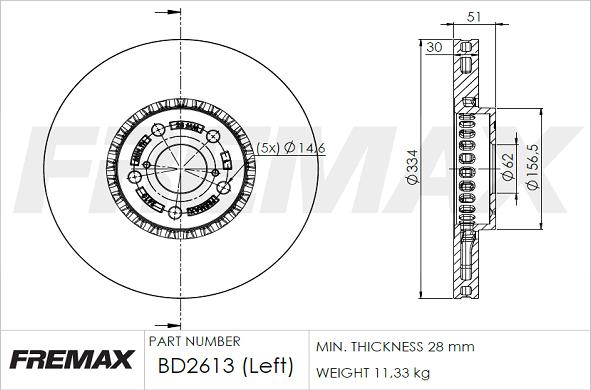 FREMAX BD-2613 - Discofreno autozon.pro