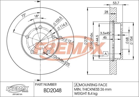 FREMAX BD-2048 - Discofreno autozon.pro