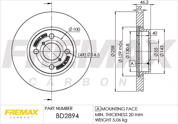 FREMAX BD-2894 - Discofreno autozon.pro